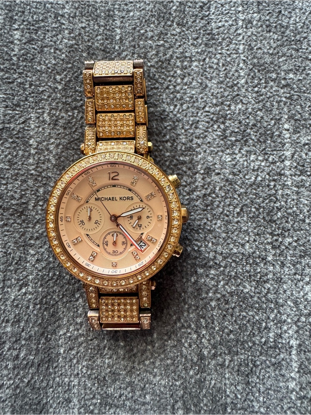 Michael Kors Rose Gold Crystal-Accent Women's Chronograph Watch